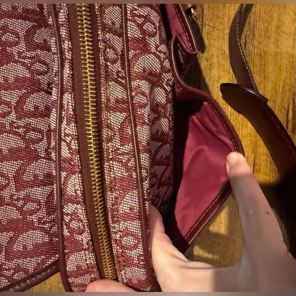 Dior Burgundy Monogram Crossbody Satchel Messenger Bag - Picture 10 of 16